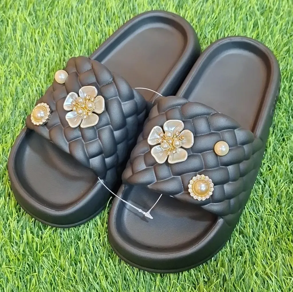 [Gf-8861] Metedera tejida c/pin flor (6mx, Negro)